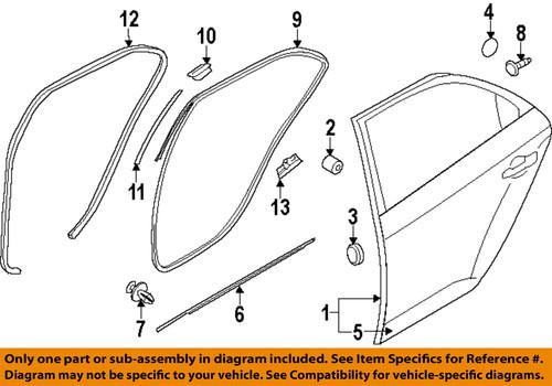 Kia oem 770041m510 rear door-door shell