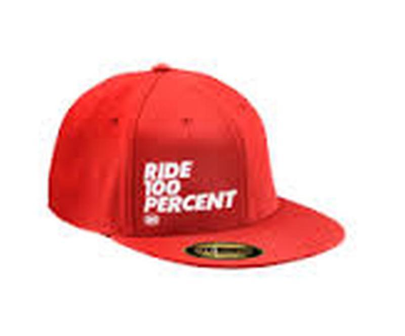 New 100% ride 100% flatbill snapback adult hat/cap, red, os