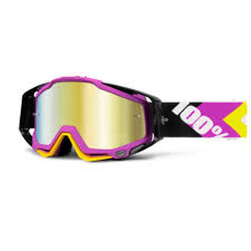 New 100% racecraft adult goggles, hyperion magenta, with clear lens