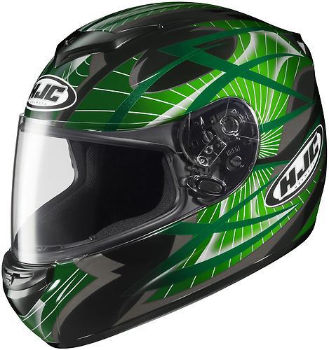 New hjc cs-r2 storm full-face adult helmet, mc-4/green/black/gray, small/sm