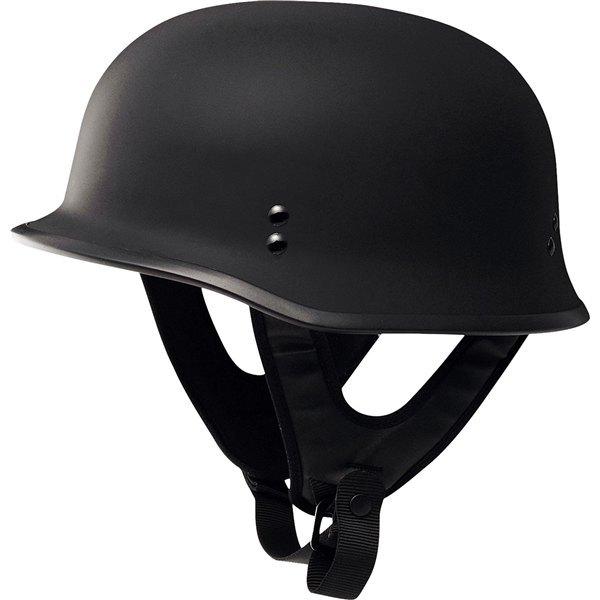 Flat black xl fly racing 9mm german style half helmet