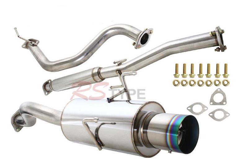 1994-2001 integra  rs/ls/gs 2dr 4" burnt tip muffler catback exhaust system