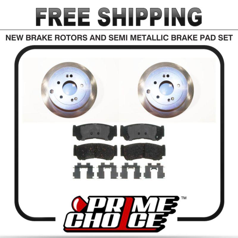 Premium rear metallic brake pads and disc rotors complete kit left & right pair