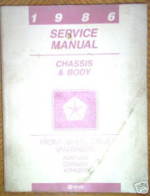 1986 chrysler plymouth dodge minivan service manual 