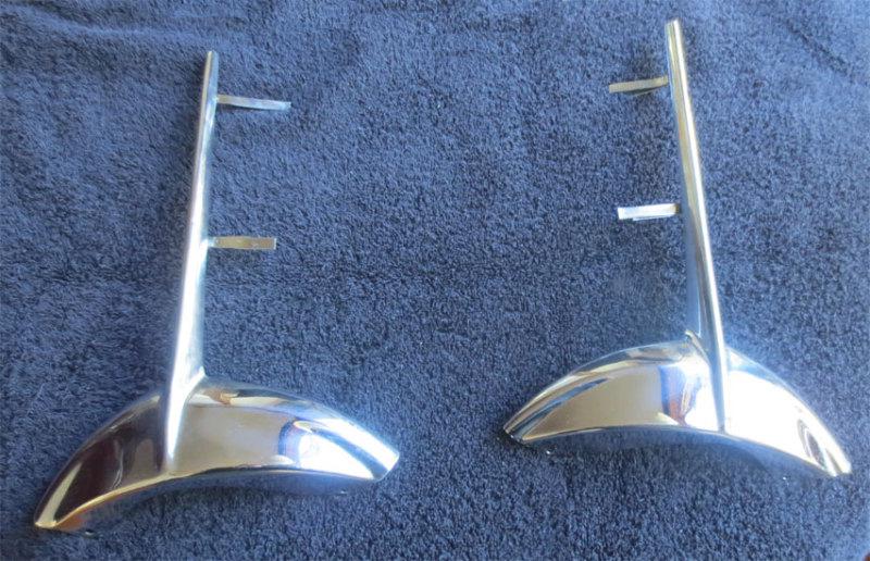 1968 jaguar series 1.5 xke head lamp chrome peak (eye lashes) set  (2)