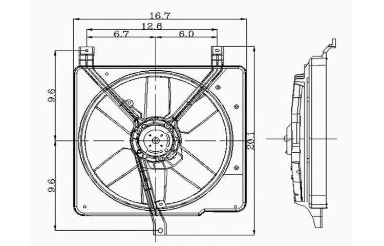 Ac condenser and radiator cooling fan 1990-1994 chevy cavalier 2.2l l4 22137318