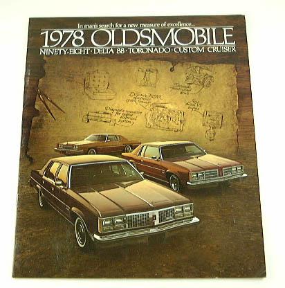 1978 78 oldsmobile brochure delta toronado ninety-eight