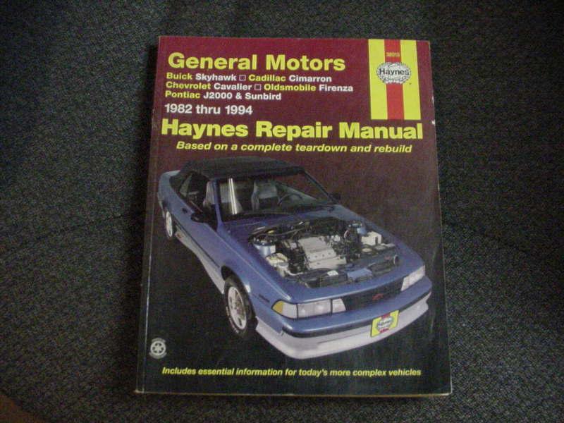 Haynes repair manual for general motors skyhawk cavalier firenza-1982-94 #38015