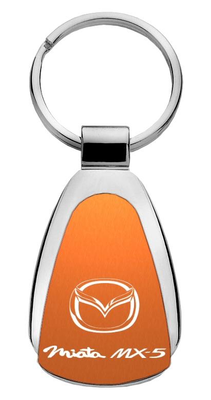 Mazda miata orange tear drop keychain car ring tag key fob logo lanyard