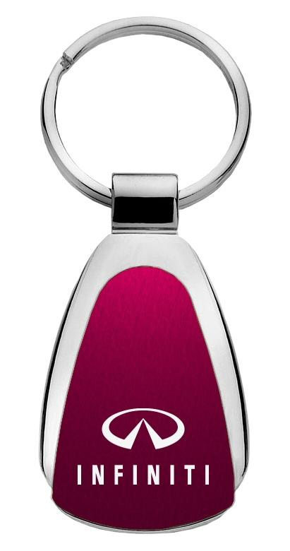 Nissan infiniti burgundy tear drop keychain car key ring tag logo lanyard