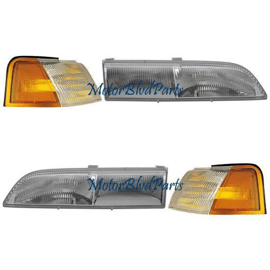 89-93 thunderbird headlights+corners lights right+left