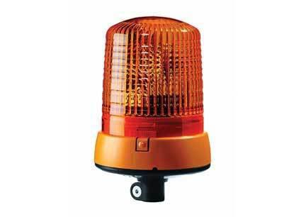 Hella kl7000fl 12v halogen beacon with amber lens - flexible pole mount