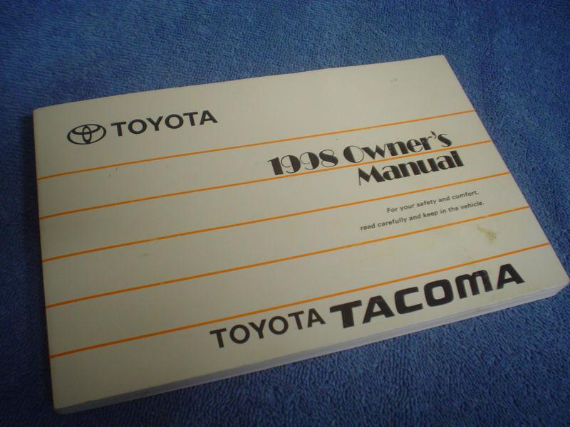 Toyota oem 1998 tacoma owner’s manual original 98 truck / pickup book guide vtg