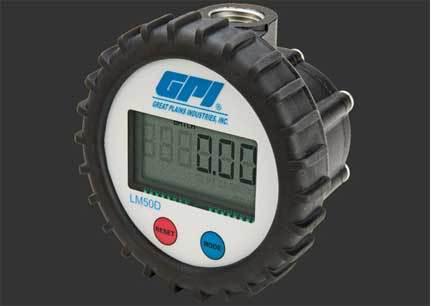 Gpi lm50 lube meter-1/2in bspt inlet fitting-0.26 to 7.8gpm/1 to 30lpm