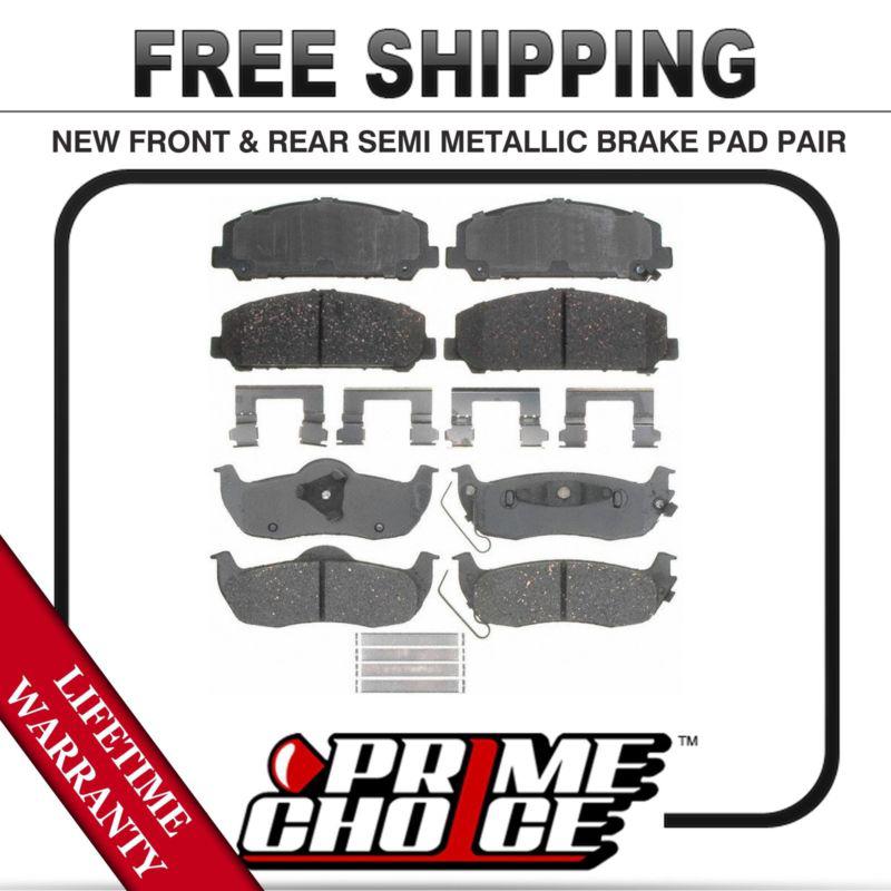 Complete set of front and rear premium brake pads with lifetime warranty