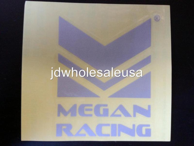 Megan racing decal sticker vinyl race car truck sedan coupe hatch window silver