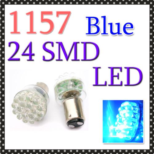 1157 24 led bulb tail stop brake light super blue