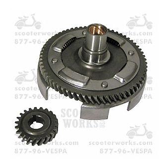 Clutch gear assembly (includes crank gear); v9a vespa                           