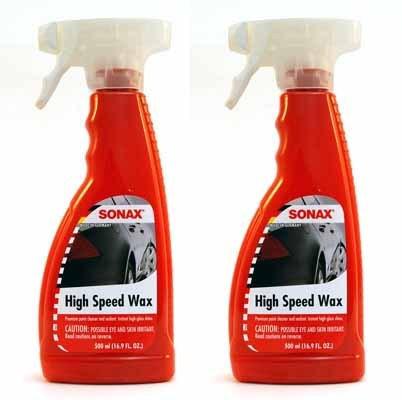 Quantity of 2 - sonax high speed car wax 16.9oz. trigger spray "safe on plastic"