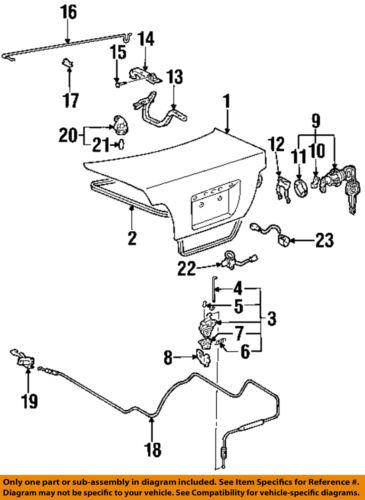 Toyota oem 6461002040 trunk lid-lock assembly