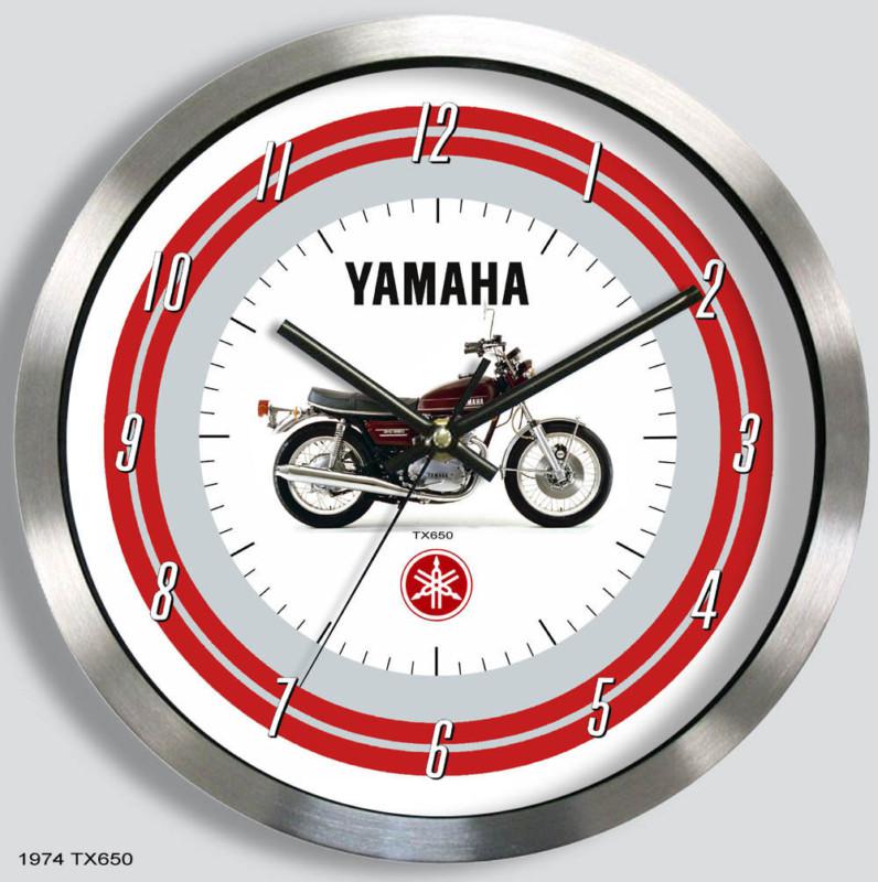 Yamaha tx650 motorcycle metal wall clock 1974 tx-650 xs650 xs2