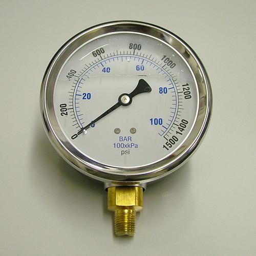 Speed 107l 4" pro mod 1500 psi nitrous pressure gauge liquid filled