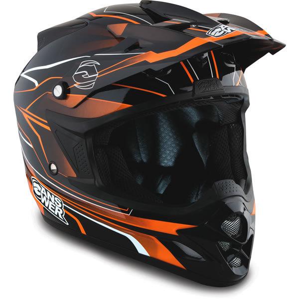 Answer comet storm offroad helmet black/orange new motocross atv utv 45453 