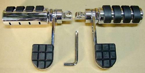 Split rubber footpegs with heel rest 4 harley