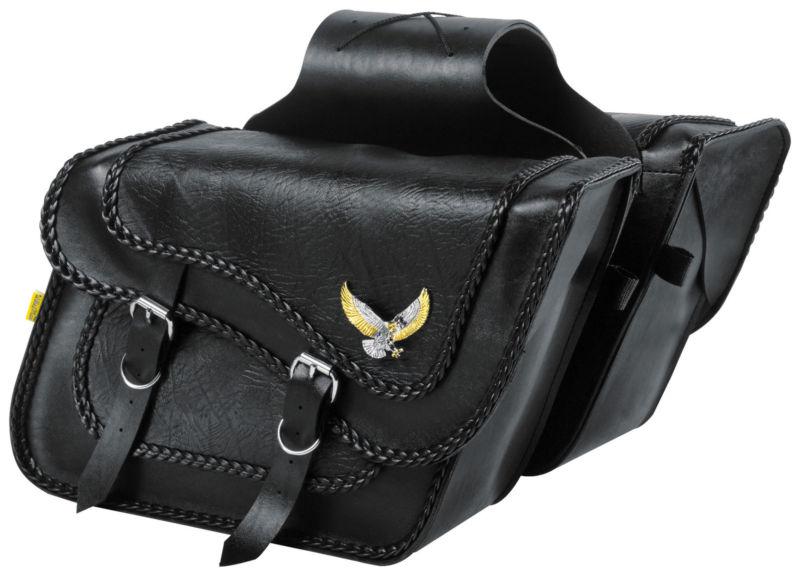 New willie & max black magic super slant saddlebags, black, 16" x 11" x 6.5"