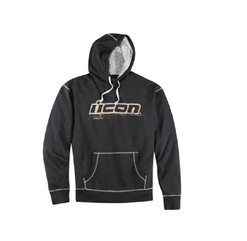 Icon logo county hoody black white l large new