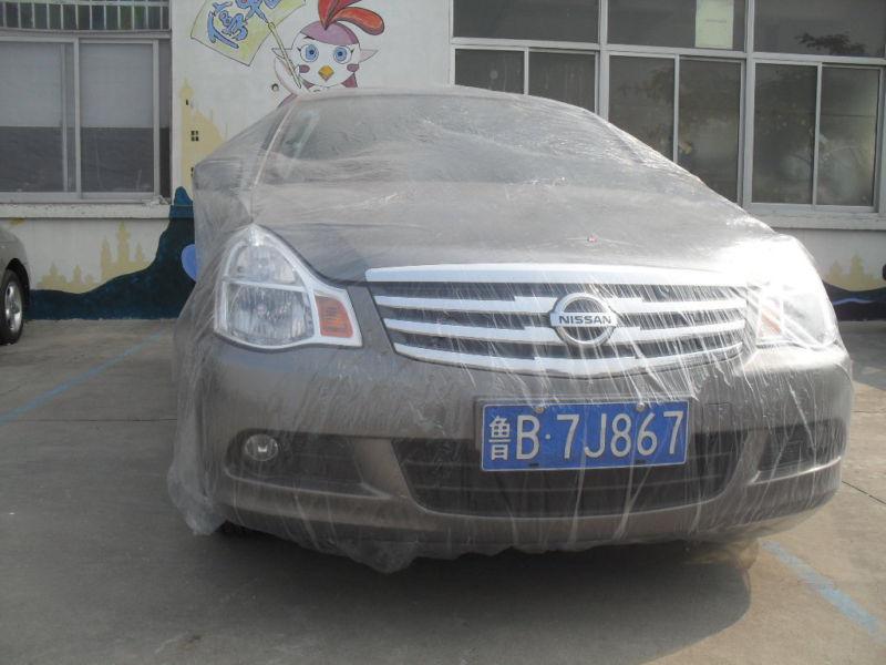 Disposable clear plastic temporary universal car snow rain dust garage cover 