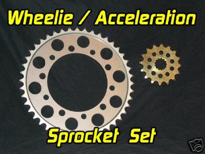 Gsxr750 gsxr 750 wheelie stunt sprocket set front rear