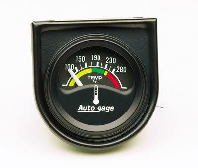 Auto gage electrical water temperature gauge 1 1/2" dia black face 2355