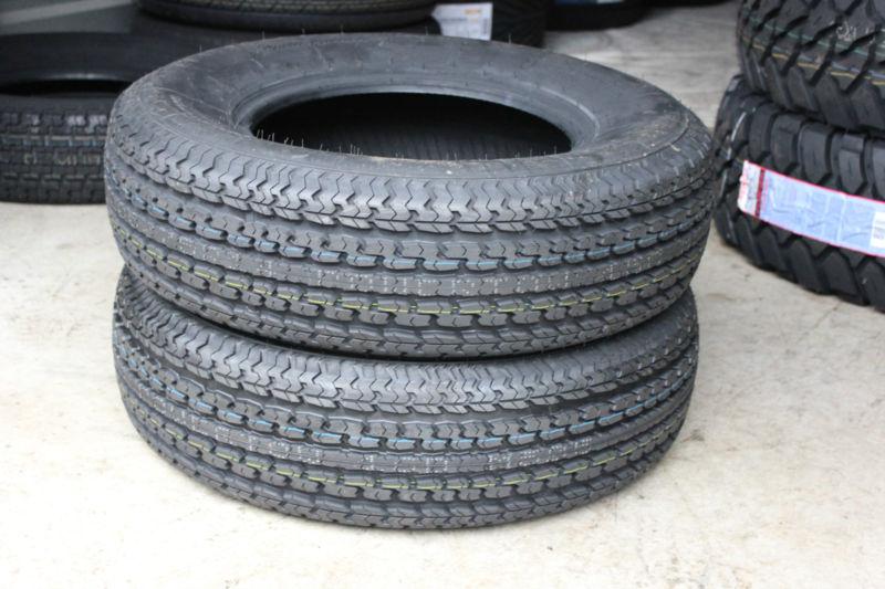 2 new st 175 80 13 turnpike radial trailer tires free ship 175/80r13 lrc 