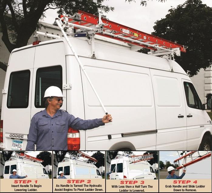 Aluminum side easy access rotation ladder rack - for 2006 & older sprinter van