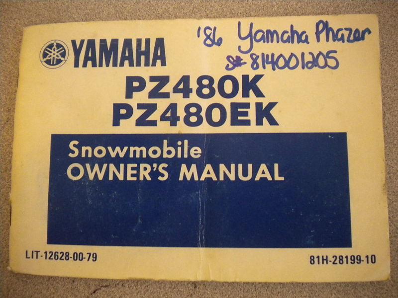 Yamaha snowmobile owners manual 1986 pz480k pz480ek 68 pages lit-12628-00-79