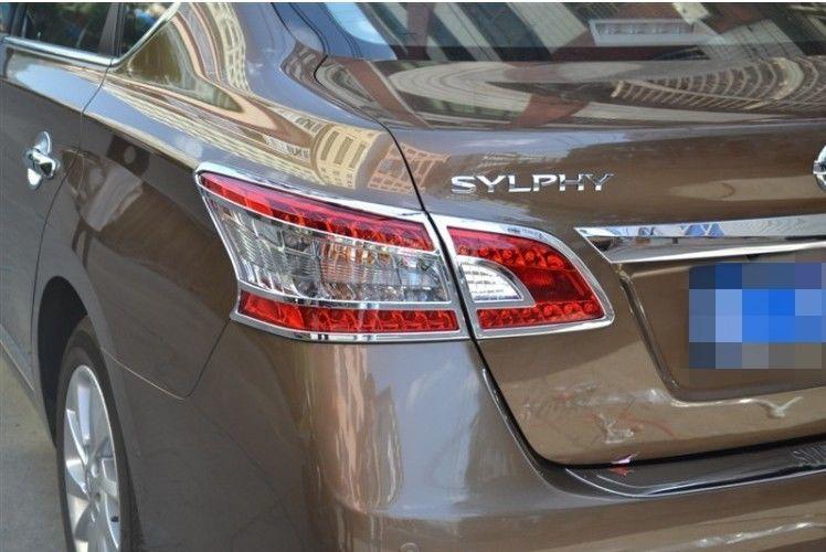 Chrome rear light lamp cover trim for nissan sentra 2013 2014+