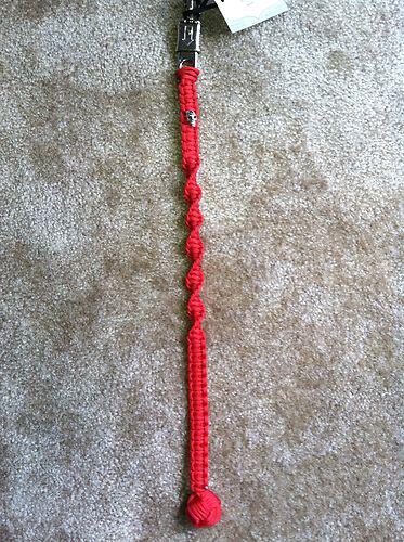 Red skull paracord get back whip monkey fist 1" steel ball