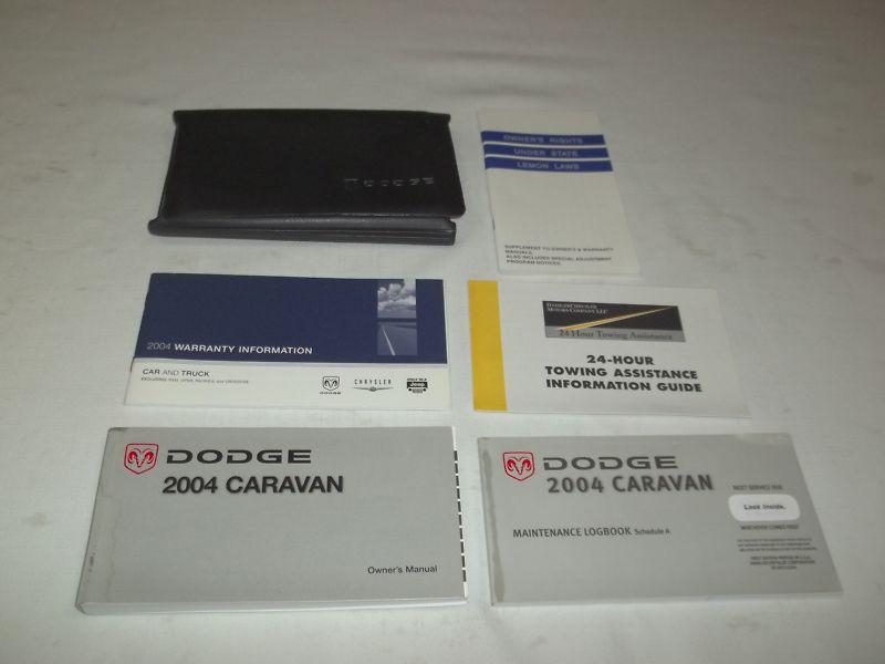 2004 dodge caravan owner's manual 6/pc.set & black dodge trifold factory case. 