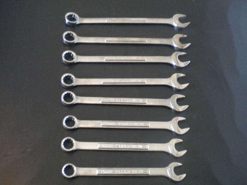 Great set of larger 8 pc. craftsman metric wrench set. 20mm thru 27mm..