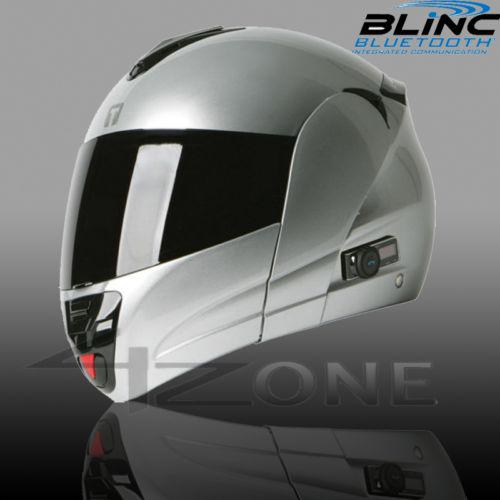 Torc t22 silver full face bluetooth helmet modular drop down  sun screen  dot