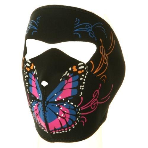 2 in 1 reversible motorcycle biker neoprene face mask - ladies butterfly mouth