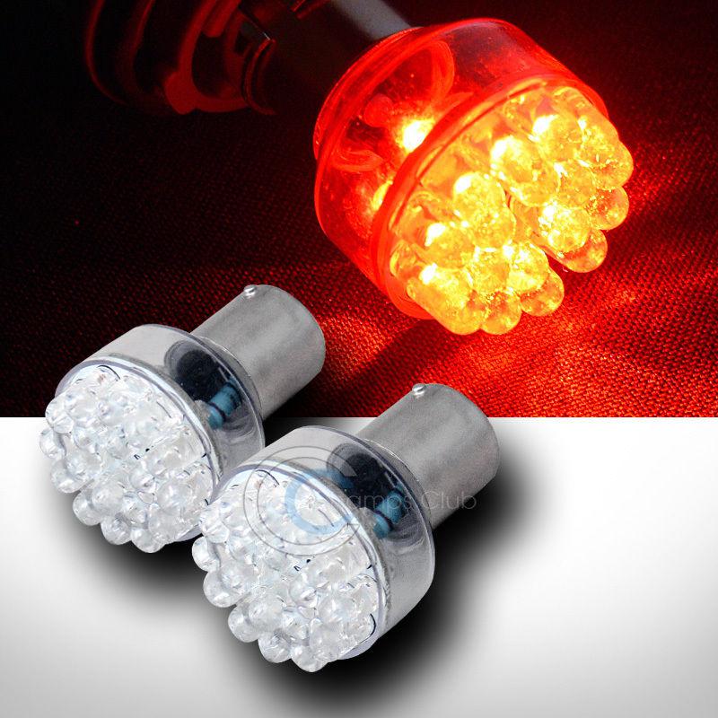 2pc red 1157 bay15d 24x led car stop/brake rear/tail light bulbs 2396 2397 3496