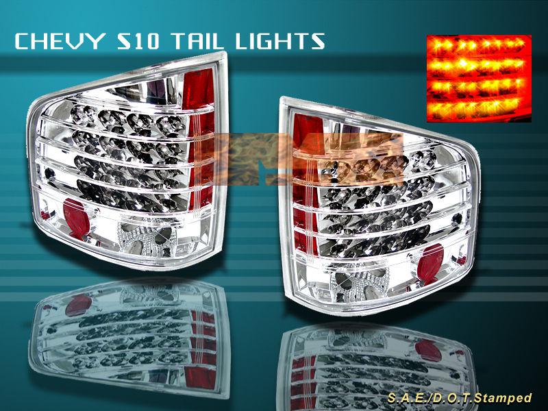 1994-2004 chevy s10 sonoma tail lights led clear 03 02 01