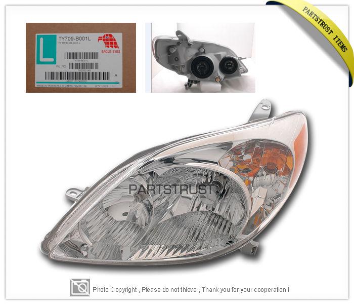 03-08 toyota matrix headlight head lamp left lh driver side brand new oe style