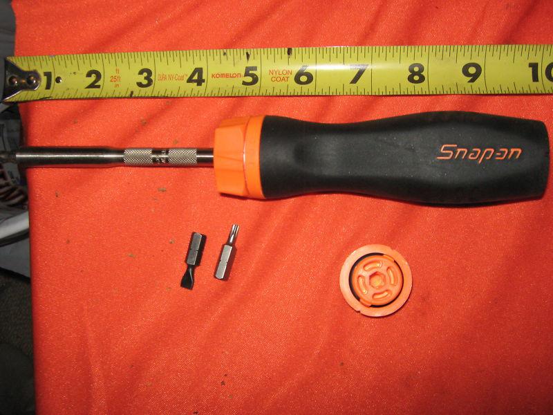 Snap on tools ratcheting magnetic soft grip orange screwdriver  brand new 