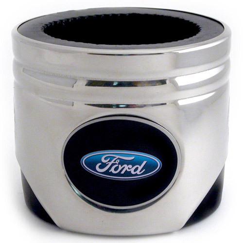  ford oval logo chrome piston koozie great for fall crusing gear headz products