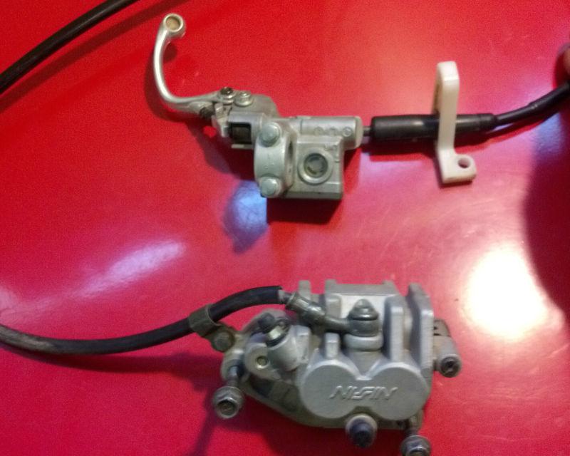 Honda crf250r complete front brake assembly caliper reservoir line setup pads