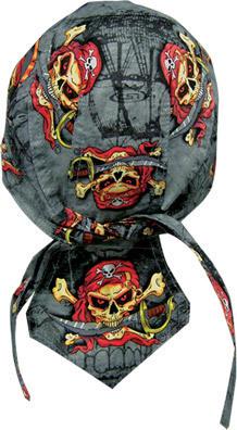 Danbanna deluxe: pirate skull bandana doo rag  cap motorcycle biker casual new