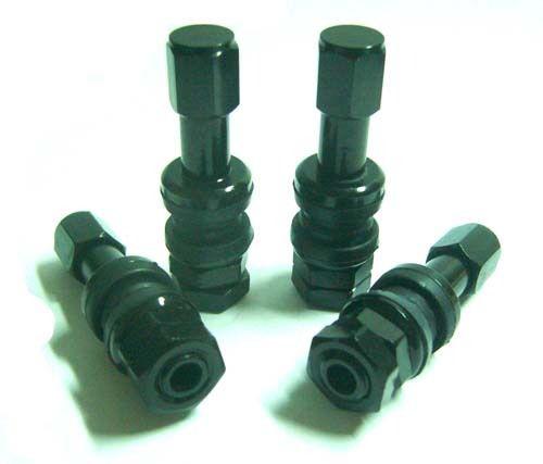 4x black aluminum bolt tire valve stems tuning car